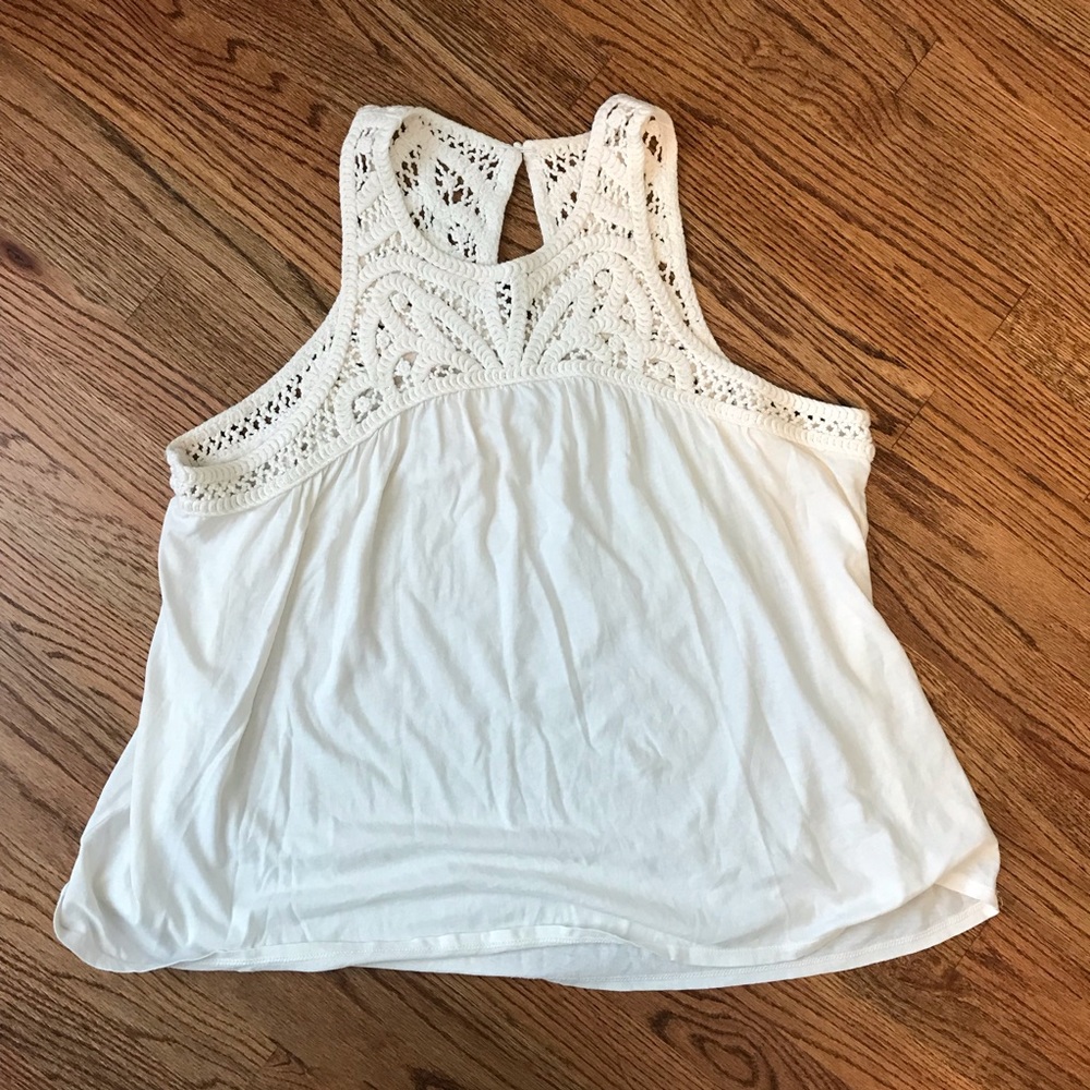 Loft Cream Crochet Tank